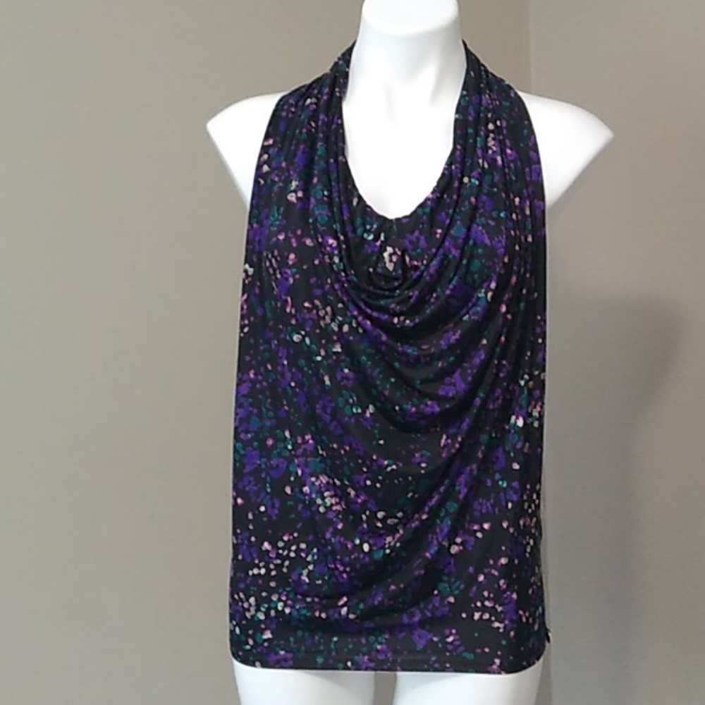 Guess halter v-neck black tank top size small
